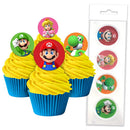 Wafer Cupcake Toppers - Super Mario