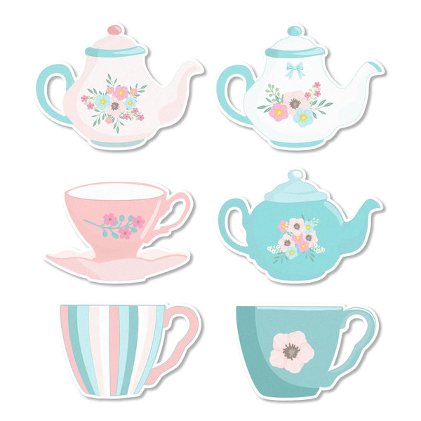 Cupcake Wafer Toppers - Tea Party 12pk