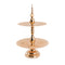 Cake Stand - 2 Tier Cupcake Stand - Textured Gold Metal (38cm D x 58cm H)