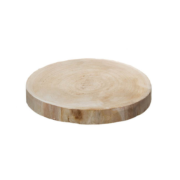 Cake Stand - 14 inch Natural Timber Slice Rustic Cake Display Stand 34.5cm D x 4cm H)