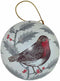 Tin Bauble - Christmas Robin & Holly storage tin (bauble)