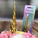 Candle - Gold Unicorn Horn ( 100mm / 4 inch tall )