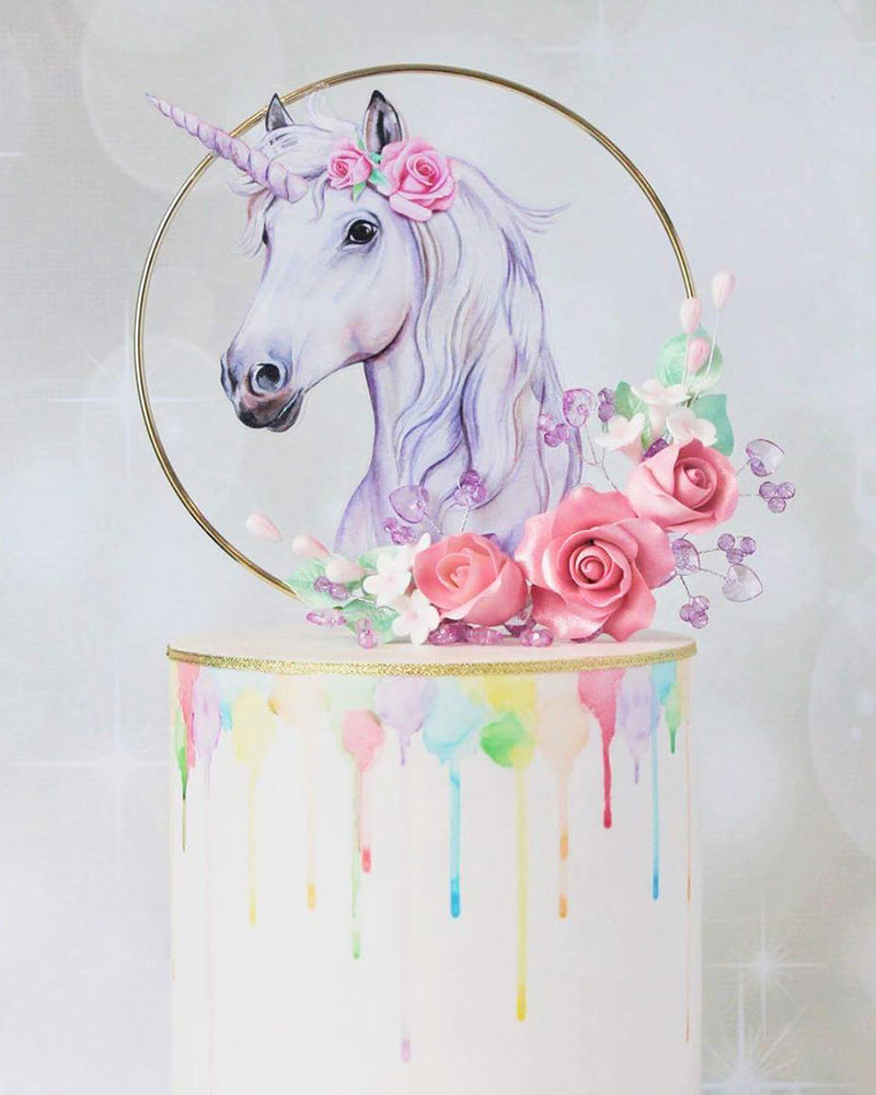 Unicorn Head – Printed Acrylic Cake Topper
