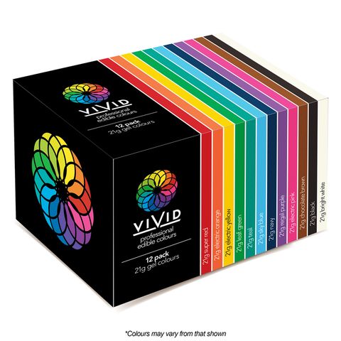 Vivid Gel Paste Food Colour Set - 12pk (x21g)