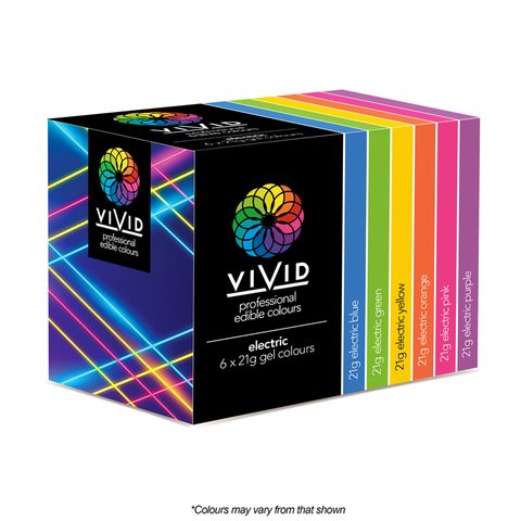 Vivid Gel Paste Food Colour Set - Electric 6 Pack (x21g)