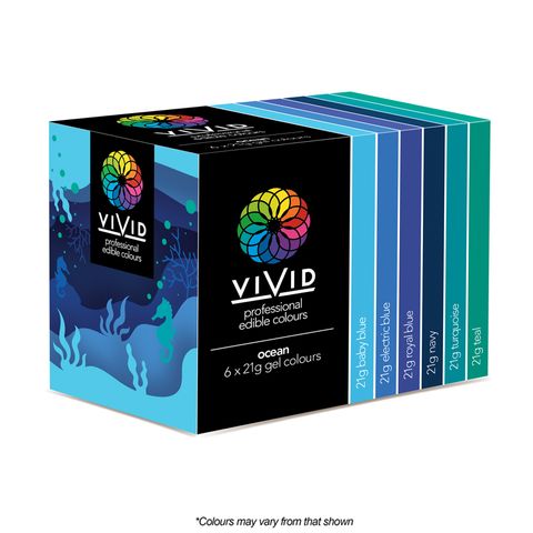 Vivid Gel Paste Food Colour Set - Ocean 6 Pack (x21g)