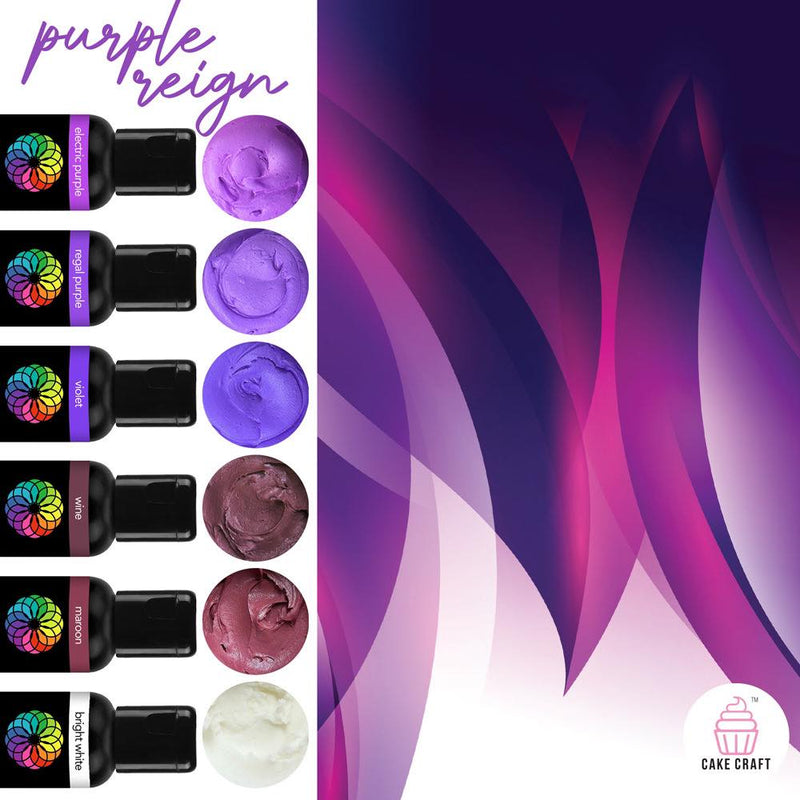 Vivid Gel Paste Food Colour Set - Purple Reign 6 pack (x21g)