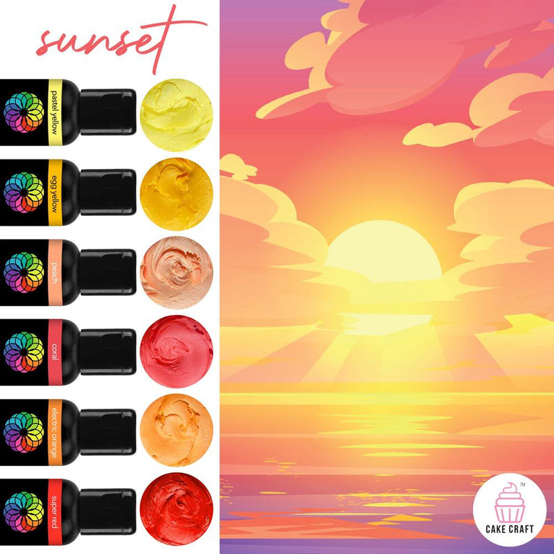 Vivid Gel Paste Food Colour Set - Sunset 6 Pack (x21g)
