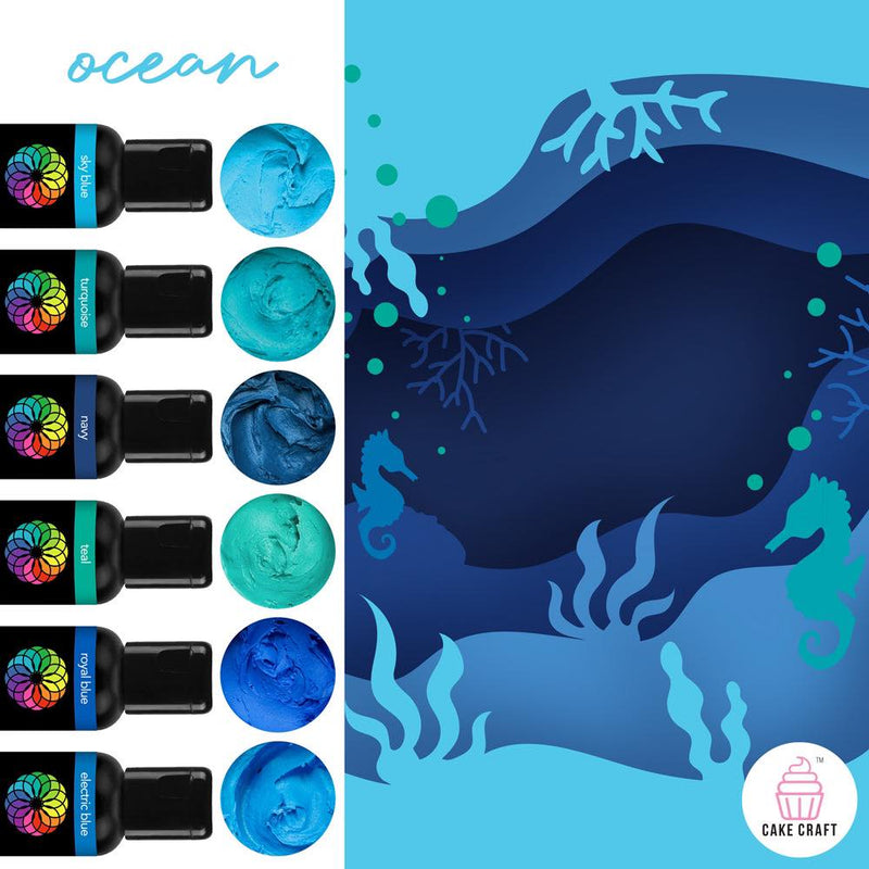 Vivid Gel Paste Food Colour Set - Ocean 6 Pack (x21g)