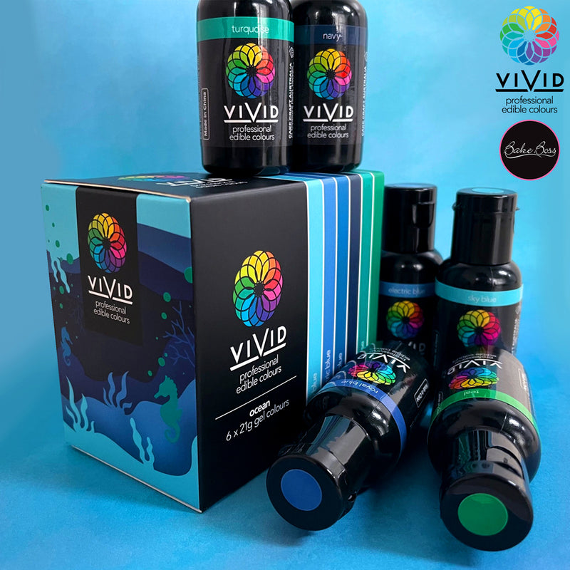 Vivid Gel Paste Food Colour Set - Ocean 6 Pack (x21g)