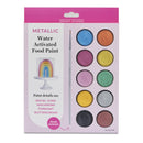 Colours Paint Palette - Edible Art Metallic Water Activated Food Paint Palette - By Sweet Sticks
