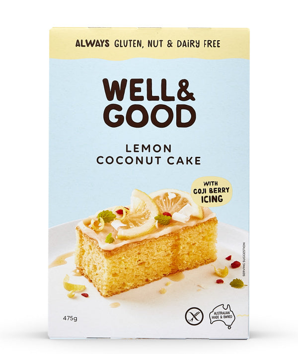 Cake Mix - Gluten Free Lemon Coconut Cake & Berry Frosting 475g - Well & Good