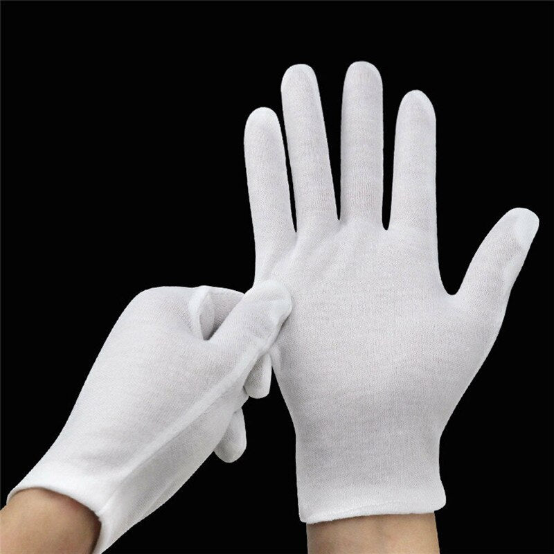 Gloves - White Cotton Food Prep Gloves (1 Pair)