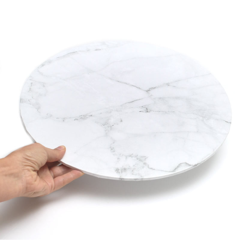 White Marble Look - Round MDF Cake Boards