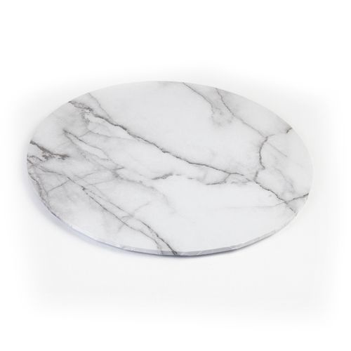 White Marble Look - Round MDF Cake Boards