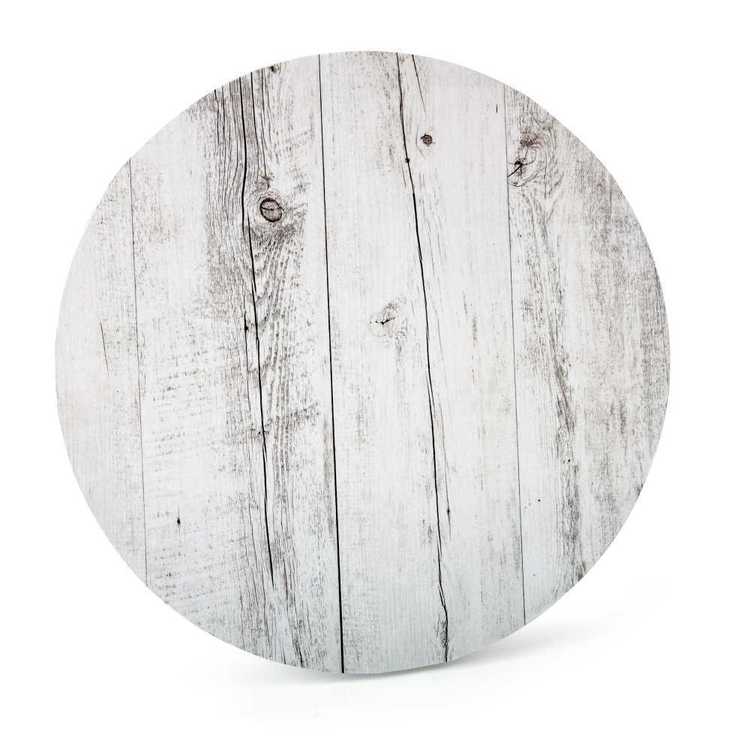 White Planks ( Wood Timber ) Print - Round MDF Cake Boards