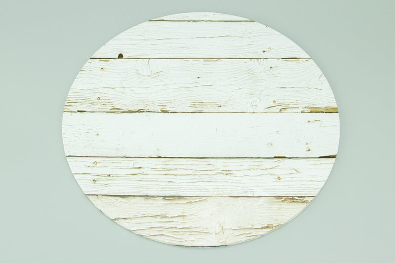 White Planks ( Wood Timber ) Print - Round MDF Cake Boards