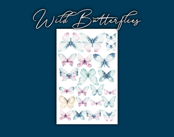 Cupcake Topper - Wild Butterflies 22pk - Edible Wafer Paper