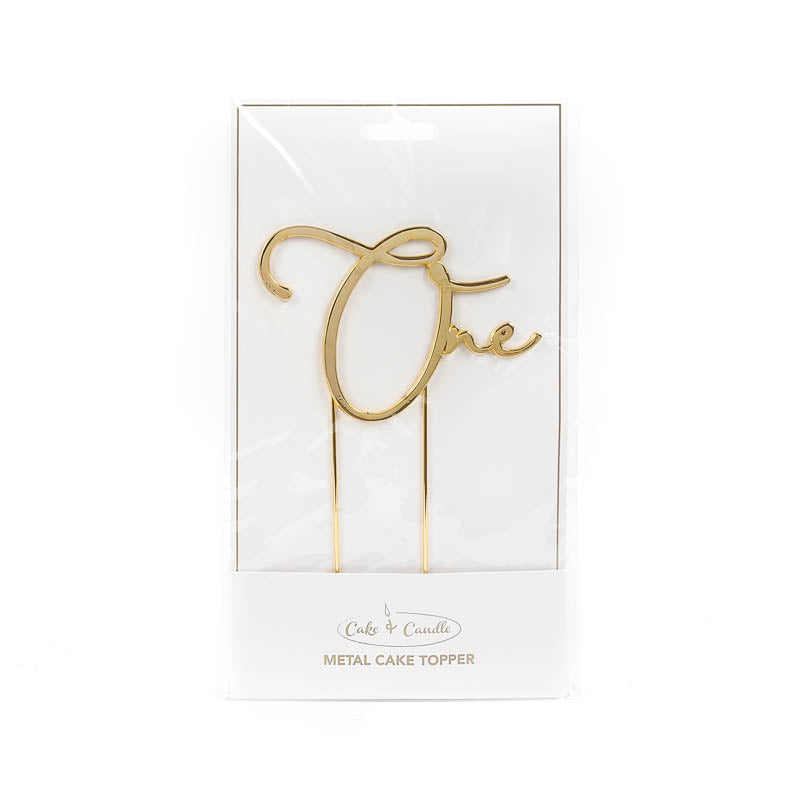 Cake Toppers - One - Gold Plated Metal
