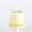 Cake Toppers - Congratulations - Gold Plated Metal