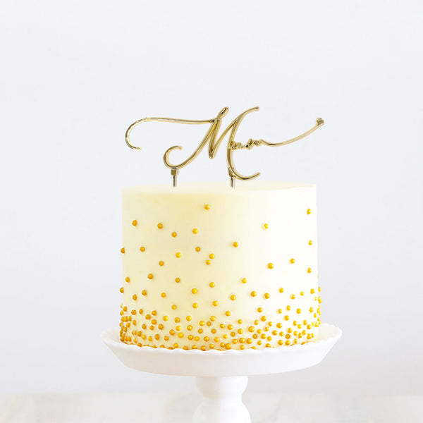 Cake Toppers - Mum - Gold Plated Metal