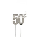 Cake Toppers - 50th - Silver Plated Metal