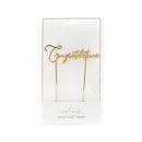 Cake Toppers - Congratulations - Gold Plated Metal