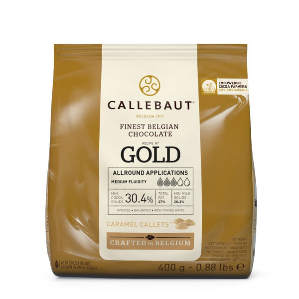 Callebaut Gold Couverture Chocolate Callets (Caramel Melts) 30.4% - 400g