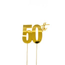 Cake Toppers - 50th - Gold Plated Metal
