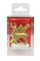 Cake Topper - Gold Reindeer & Merry Christmas Set (Plastic & Resin)