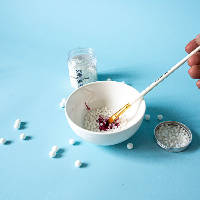 Sprinkles - Cachous / Sugar Pearls - Matt White 10mm (85g)