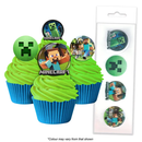 MINECRAFT EDIBLE WAFER CUPCAKE TOPPERS 16 PIECES