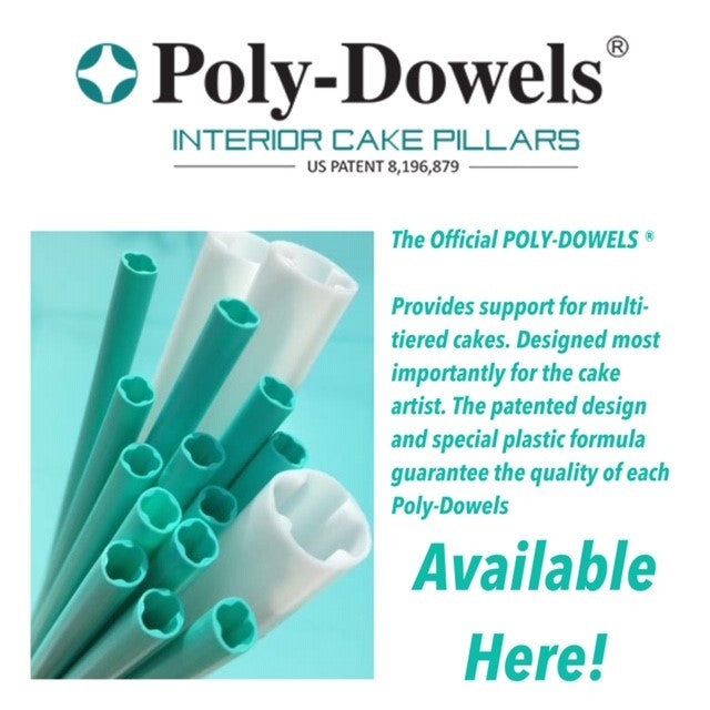 Small White Poly Dowels - 12 inch length