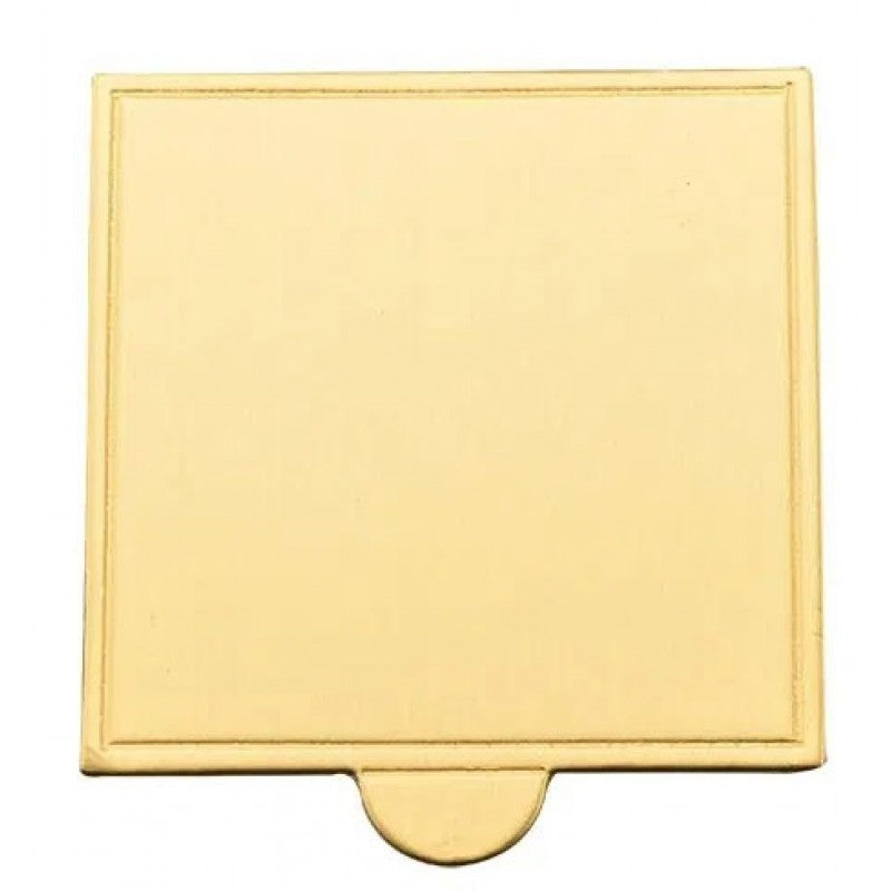 Square Cardboard Cake Board - 7cm Gold Dessert Board with Tab