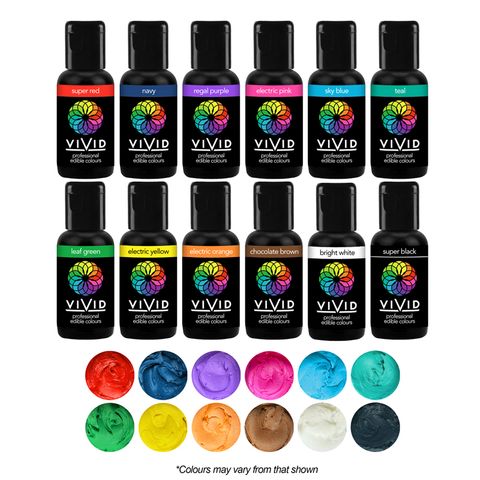Vivid Gel Paste Food Colour Set - 12pk (x21g)