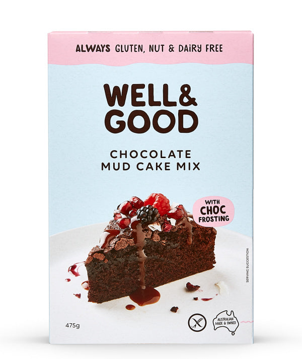 Cake Mix - Gluten Free Chocolate Mud Cake & Frosting 475g - Well & Good
